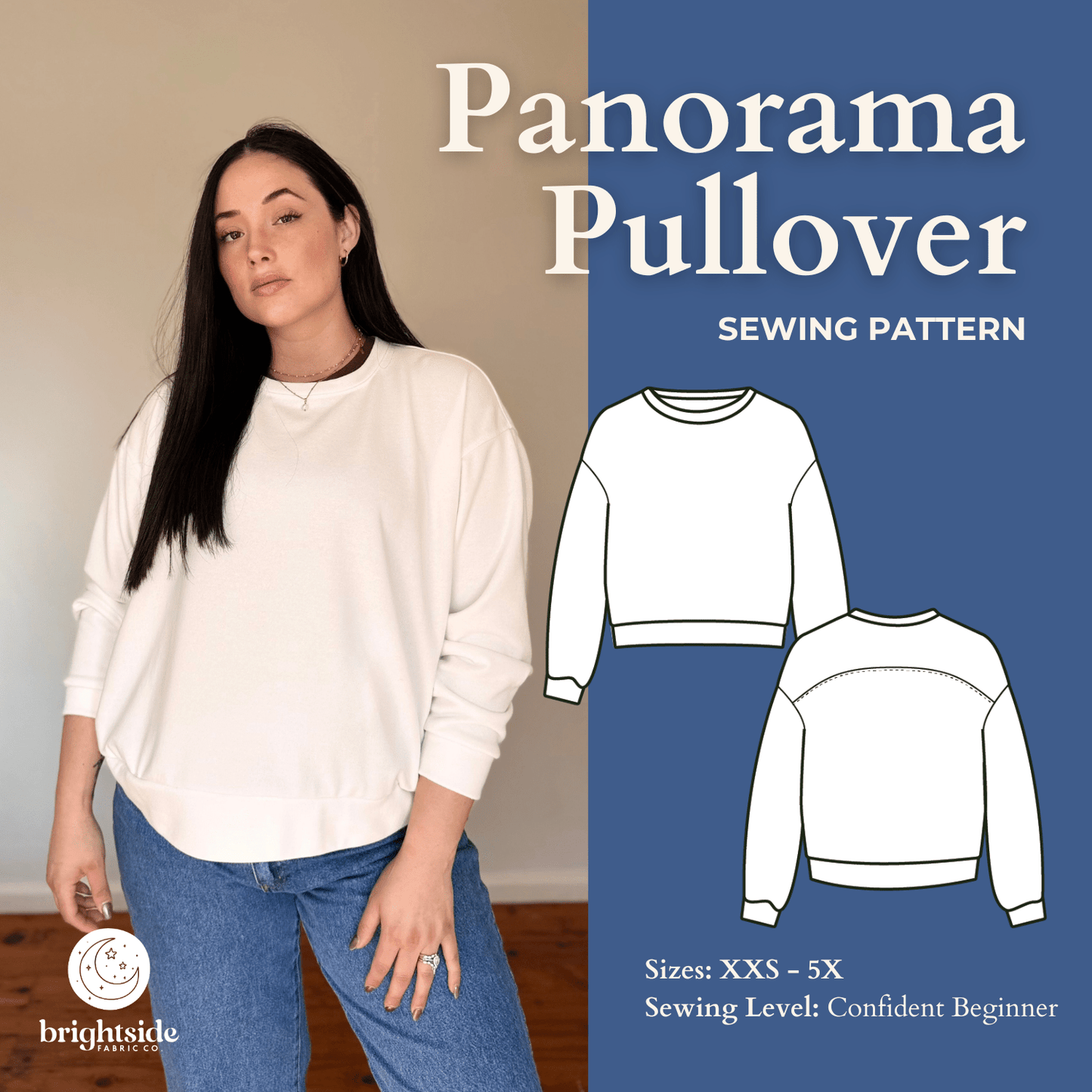 Panorama Pullover Sewing PDF Pattern - Brightside Fabric Co. - Simplifi Fabric