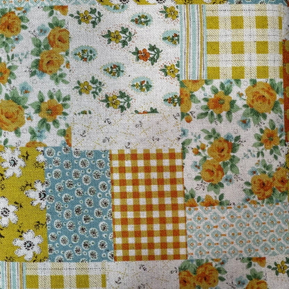 Patchwork Cotton-Linen Canvas - Japanese Import - Gold Tones