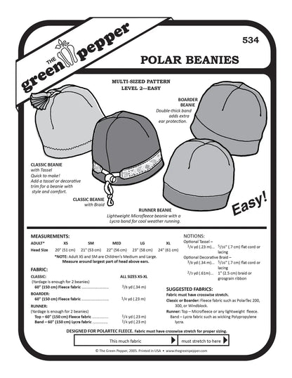Polar Beanies PDF Pattern - 534 - The Green Pepper Patterns - Simplifi Fabric