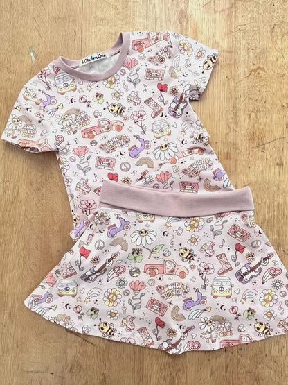 Sammie Skirt, Short, Skort + Tee - Kids Paper Sewing Pattern - Two Stitches Patterns