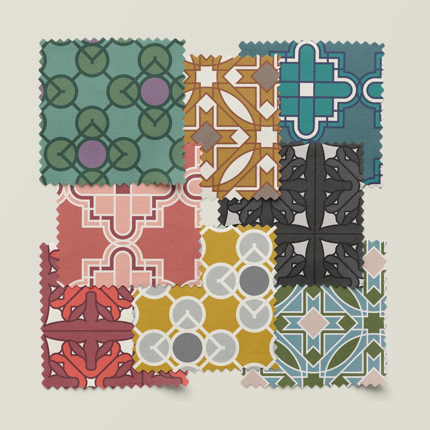 Prism 27978 - Green/Lilac - Wright Prisms - Frank Lloyd Wright - Cloud 9 Fabrics - Barkcloth - Simplifi Fabric