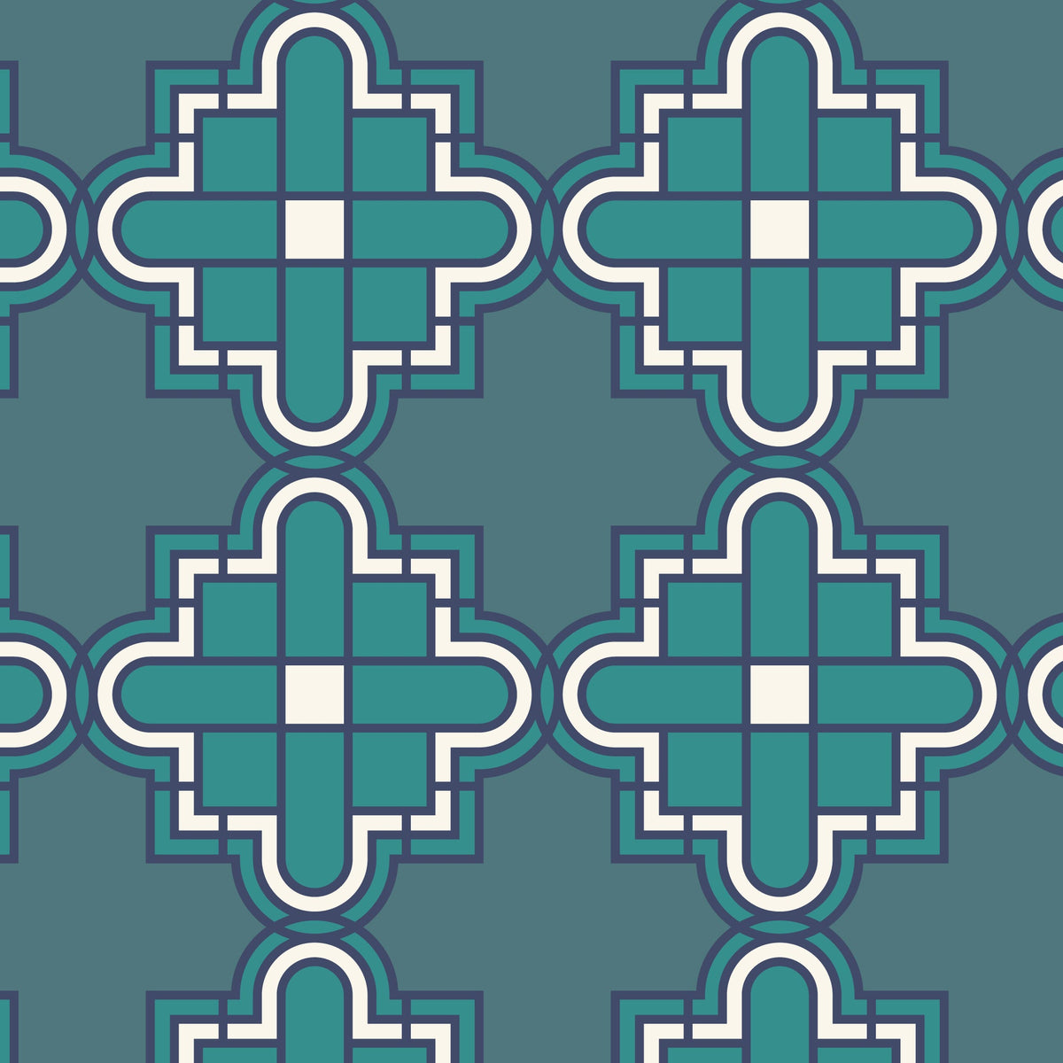 Prism 27980 - Teal - Wright Prisms - Frank Lloyd Wright - Cloud 9 Fabrics - Barkcloth - Simplifi Fabric