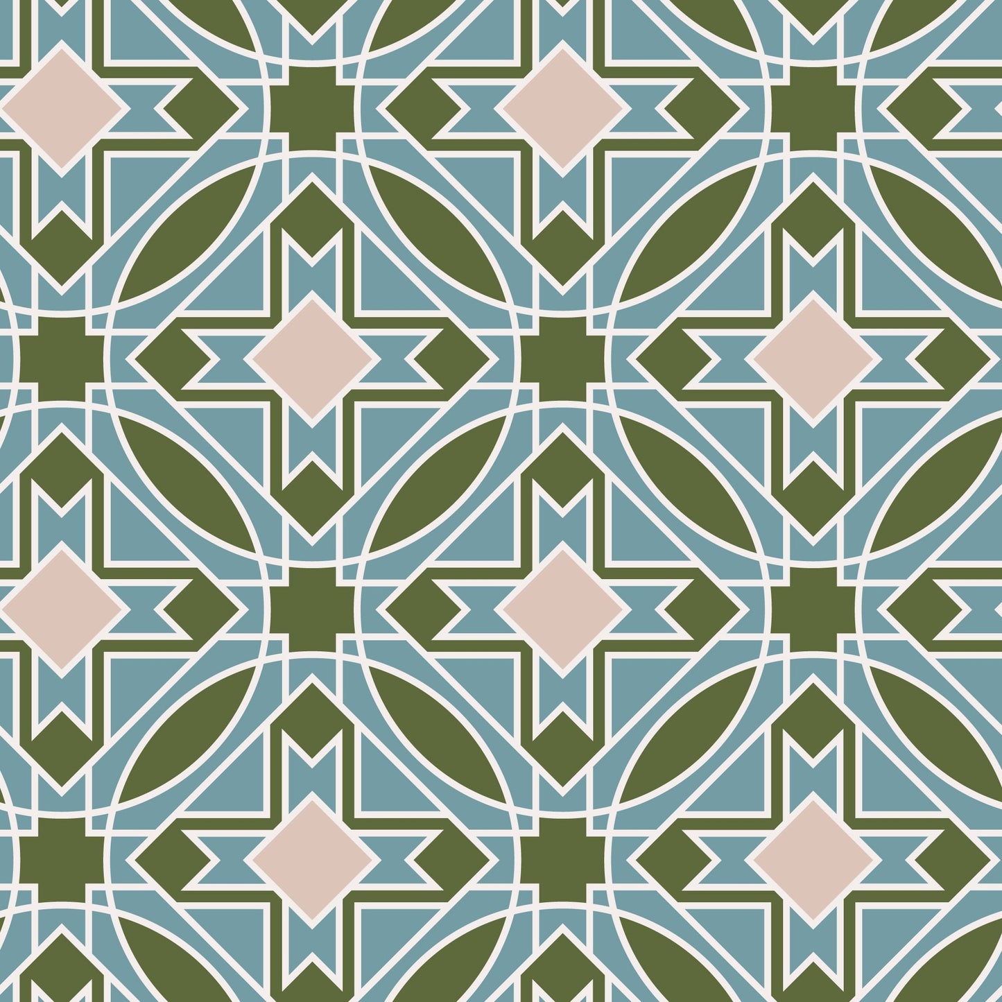 Prism 27989 - Olive/Blue - Wright Prisms - Frank Lloyd Wright - Cloud 9 Fabrics - Barkcloth - Simplifi Fabric