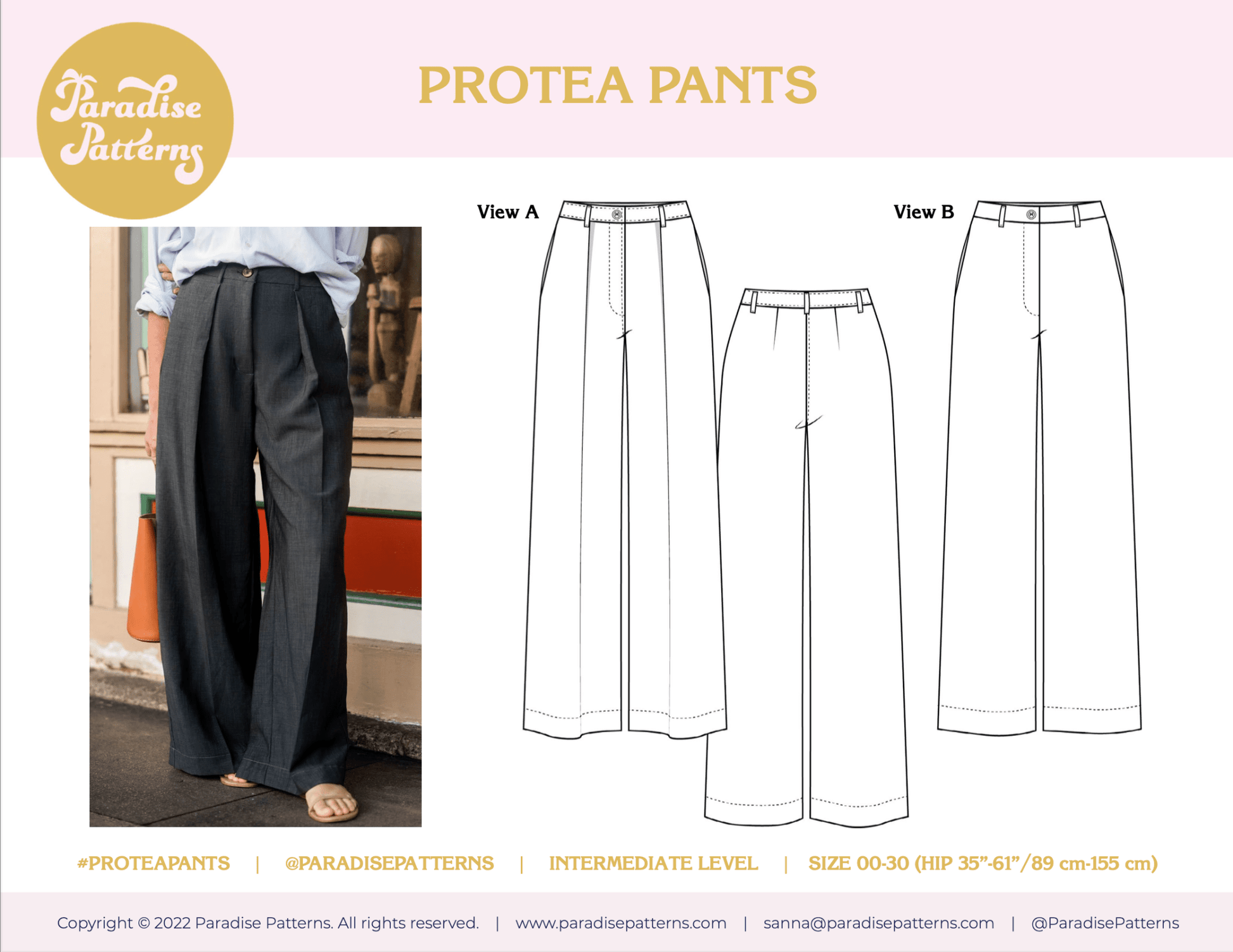 Protea Pants PDF Pattern - Paradise Patterns - Simplifi Fabric