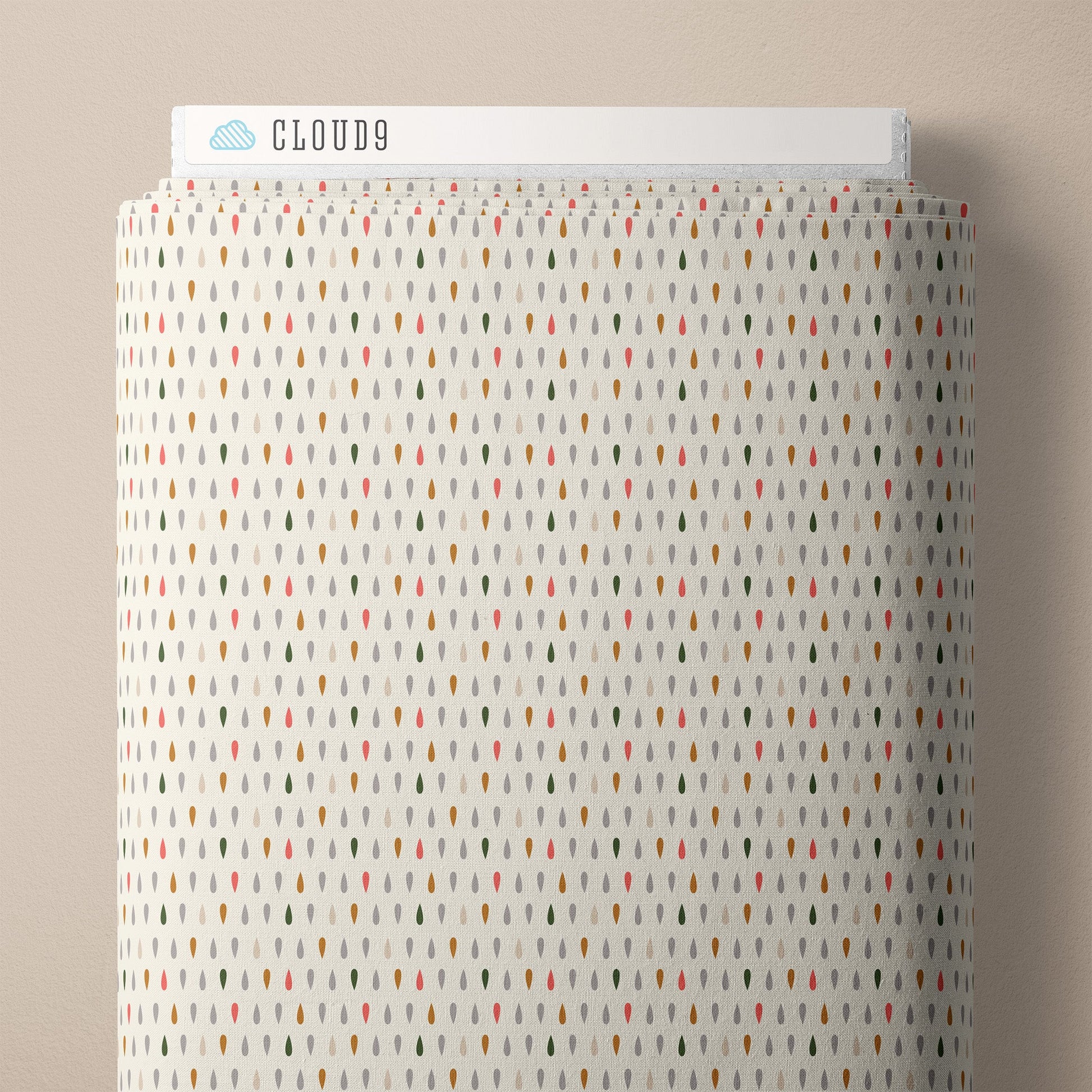 Raindrops - Natural - Spring Showers - Ann Gardner - Cloud 9 Fabrics - Poplin - Simplifi Fabric