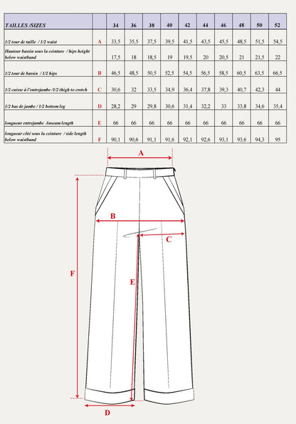 Résif Trousers Paper Sewing Pattern - Maison Fauve - Simplifi Fabric