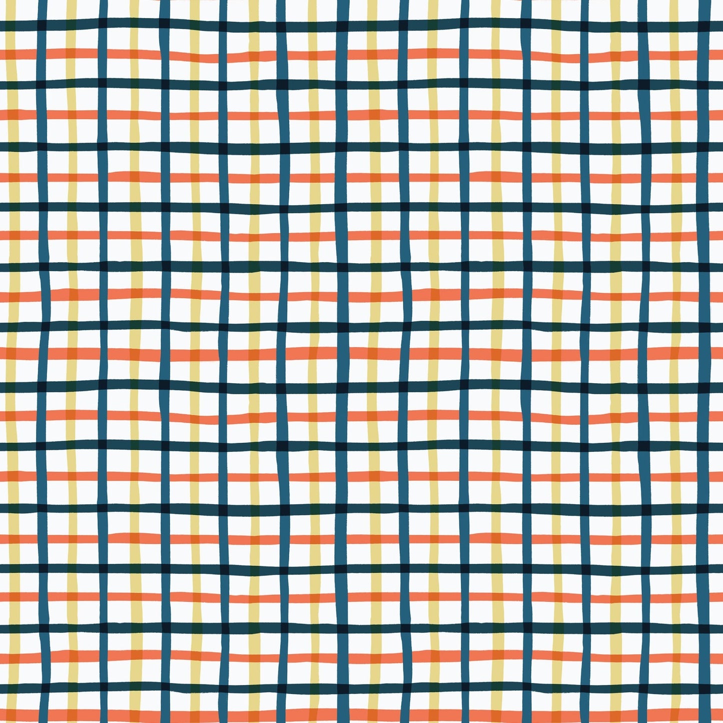 Retro Plaid - Red/Gold - Camp Canine - Krissy Mast - Cloud 9 Fabrics - Poplin - Simplifi Fabric