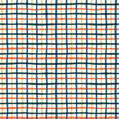 Retro Plaid - Red/Gold - Camp Canine - Krissy Mast - Cloud 9 Fabrics - Poplin - Simplifi Fabric