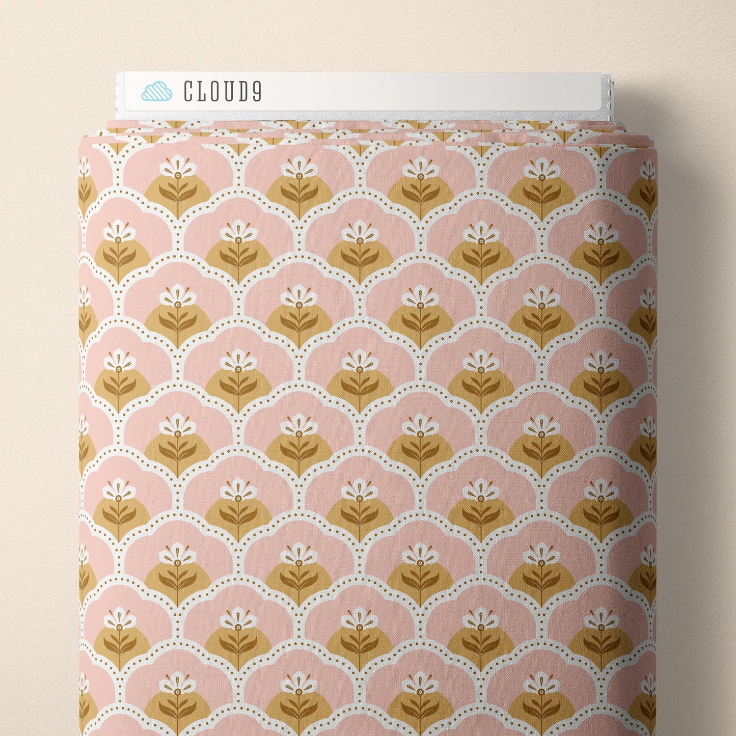 Rosie - Pink/Gold - Vintage Charm - Dots & Glory - Cloud 9 Fabrics - Poplin - Simplifi Fabric