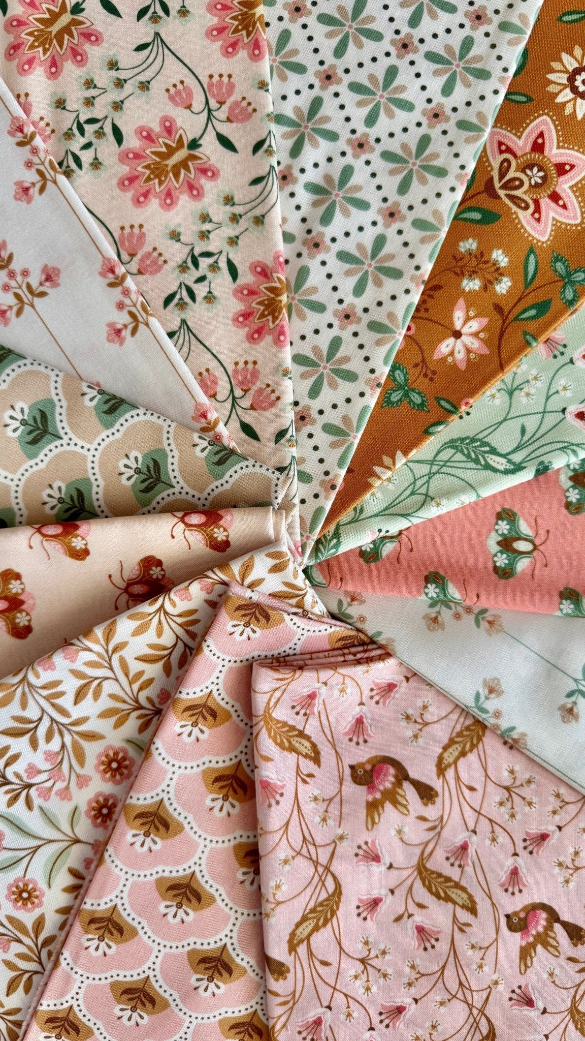 Rosie - Tan/Turquoise - Vintage Charm - Dots & Glory - Cloud 9 Fabrics - Poplin - Simplifi Fabric