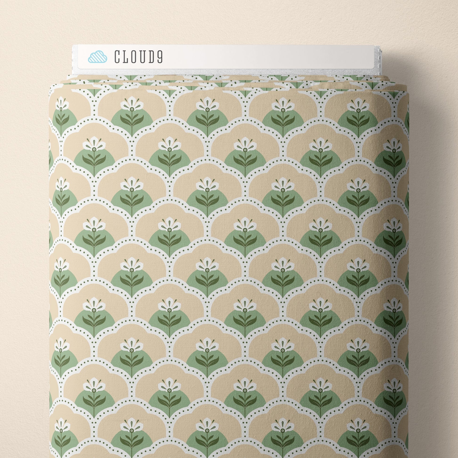 Rosie - Tan/Turquoise - Vintage Charm - Dots & Glory - Cloud 9 Fabrics - Poplin - Simplifi Fabric