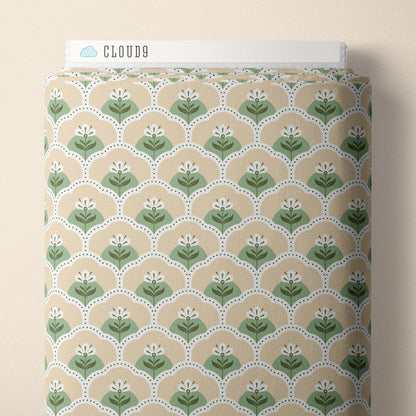 Rosie - Tan/Turquoise - Vintage Charm - Dots & Glory - Cloud 9 Fabrics - Poplin - Simplifi Fabric