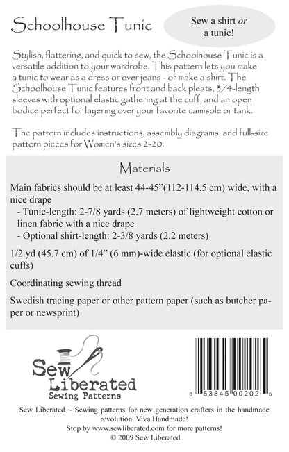 Schoolhouse Tunic Paper Pattern - Sew Liberated - Simplifi Fabric