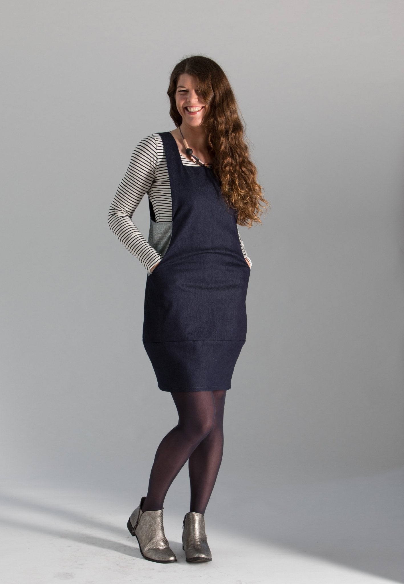 Scoop Pinafore - Paper Sewing Pattern - Sew Different - Simplifi Fabric