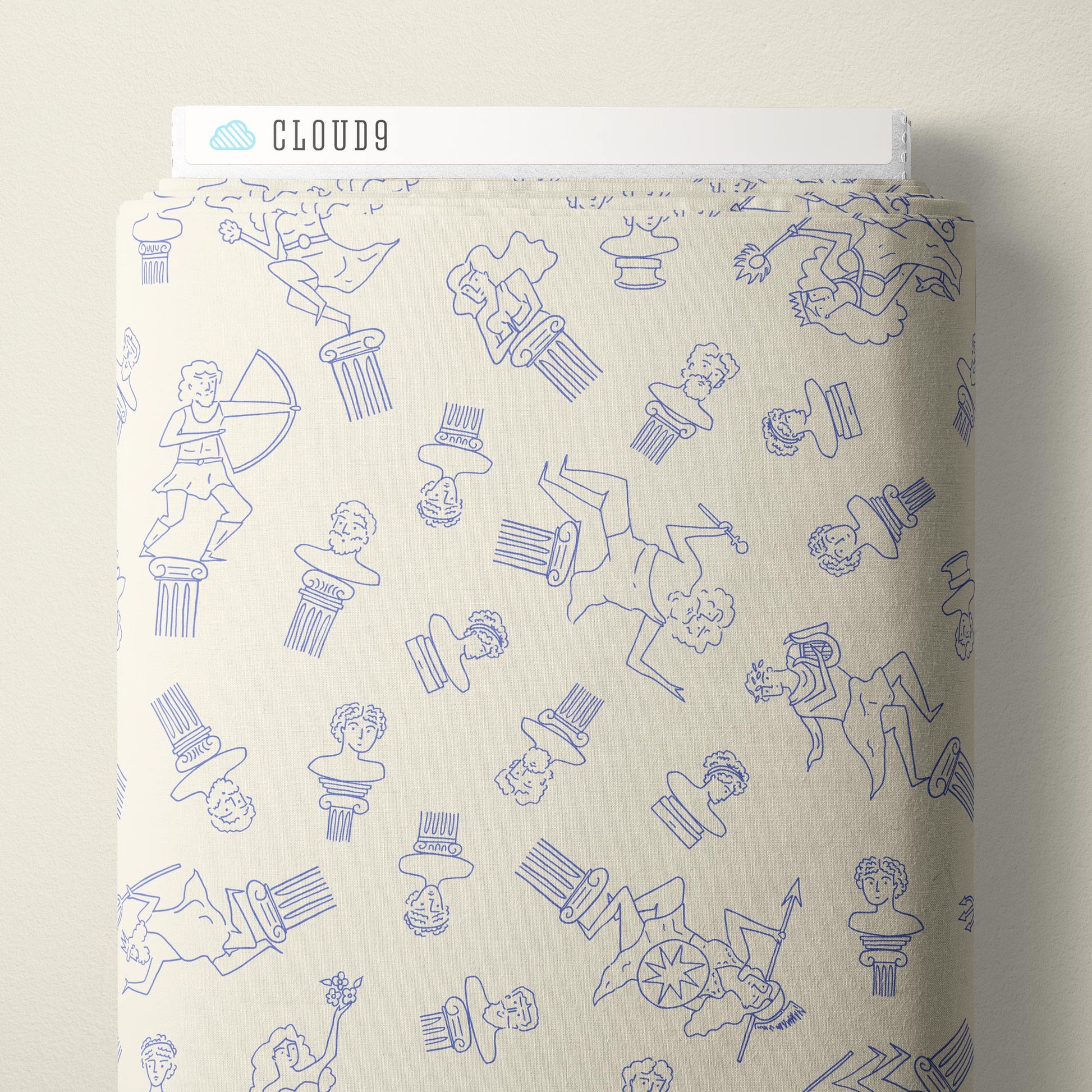 Sculptures and Busts - Blue - The Iliad - Aidi Riera - Cloud 9 Fabrics - Poplin - Simplifi Fabric