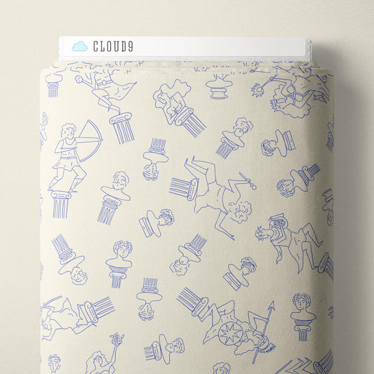 Sculptures and Busts - Blue - The Iliad - Aidi Riera - Cloud 9 Fabrics - Poplin - Simplifi Fabric