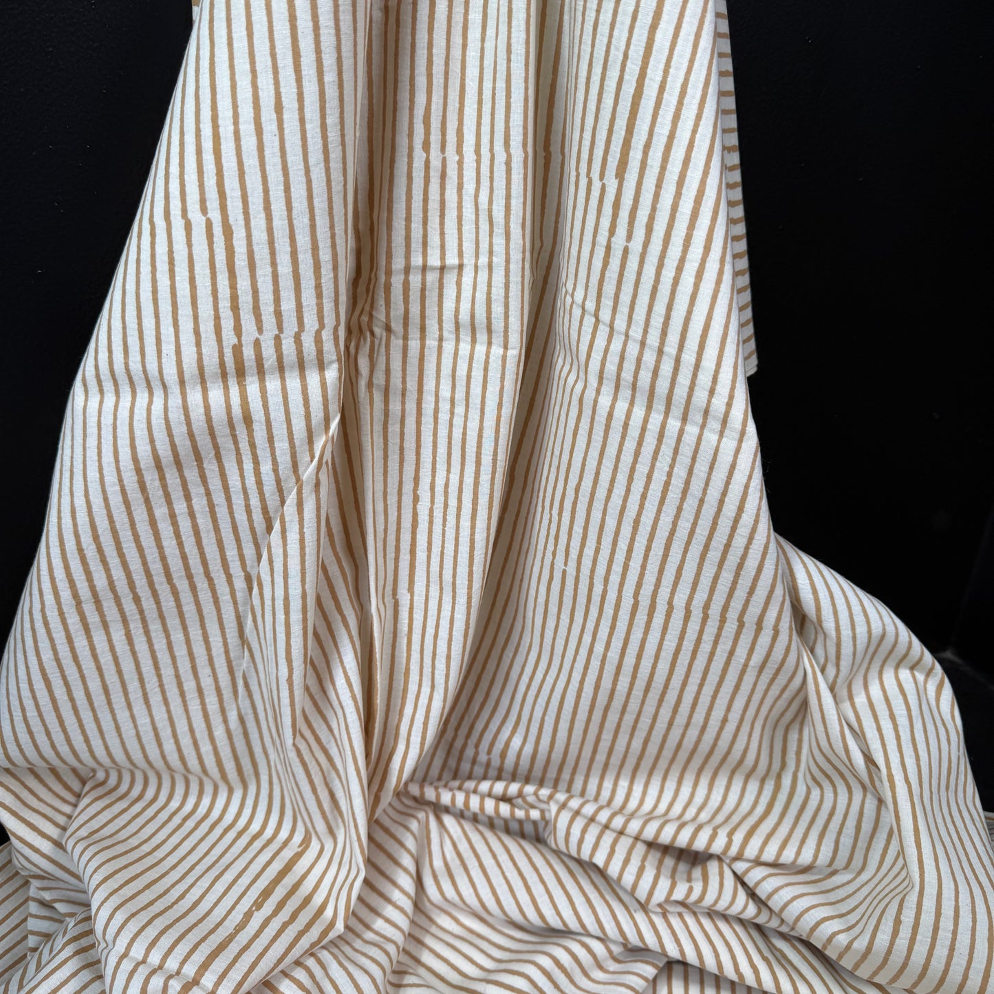 Sahara Lines Gold - Bagru Indian Cotton Block Print