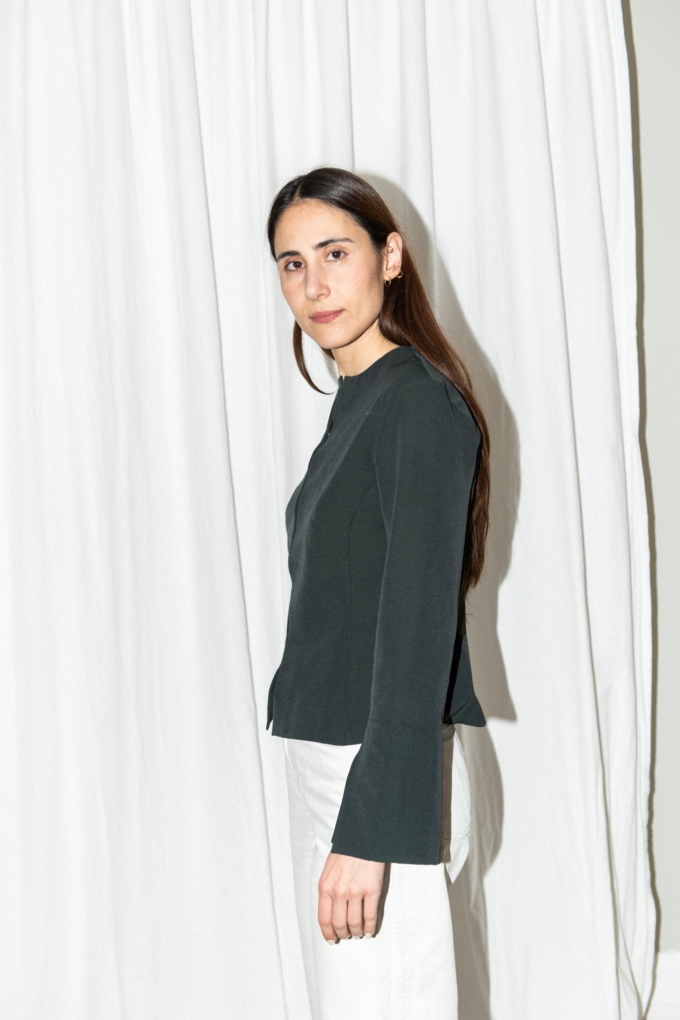 Silhouette Blouse + Trumpet Sleeves - Paper Sewing Pattern - Puff And Pencil - Simplifi Fabric