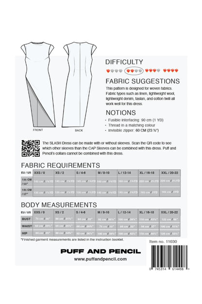 Slash Dress x Cap Sleeve - Paper Sewing Pattern - Puff And Pencil - Simplifi Fabric