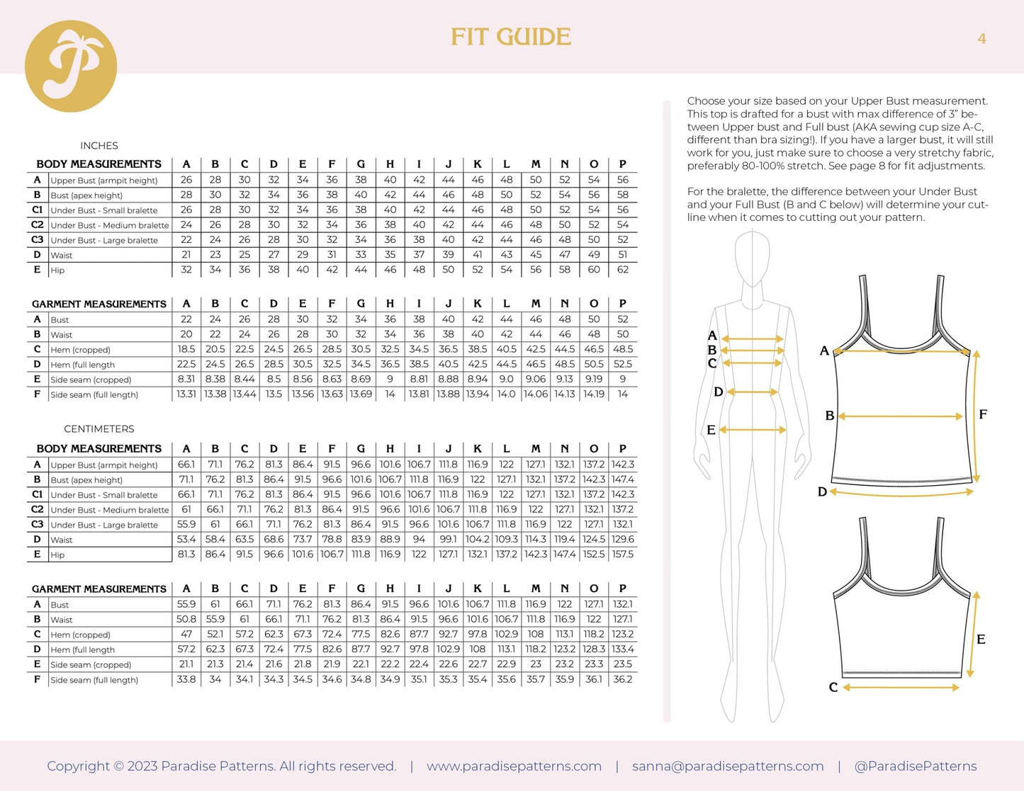 Sommar Camisole PDF Pattern - Paradise Patterns - Simplifi Fabric