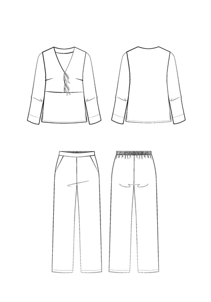 Soupir Pyjamas Paper Sewing Pattern - Maison Fauve - Simplifi Fabric