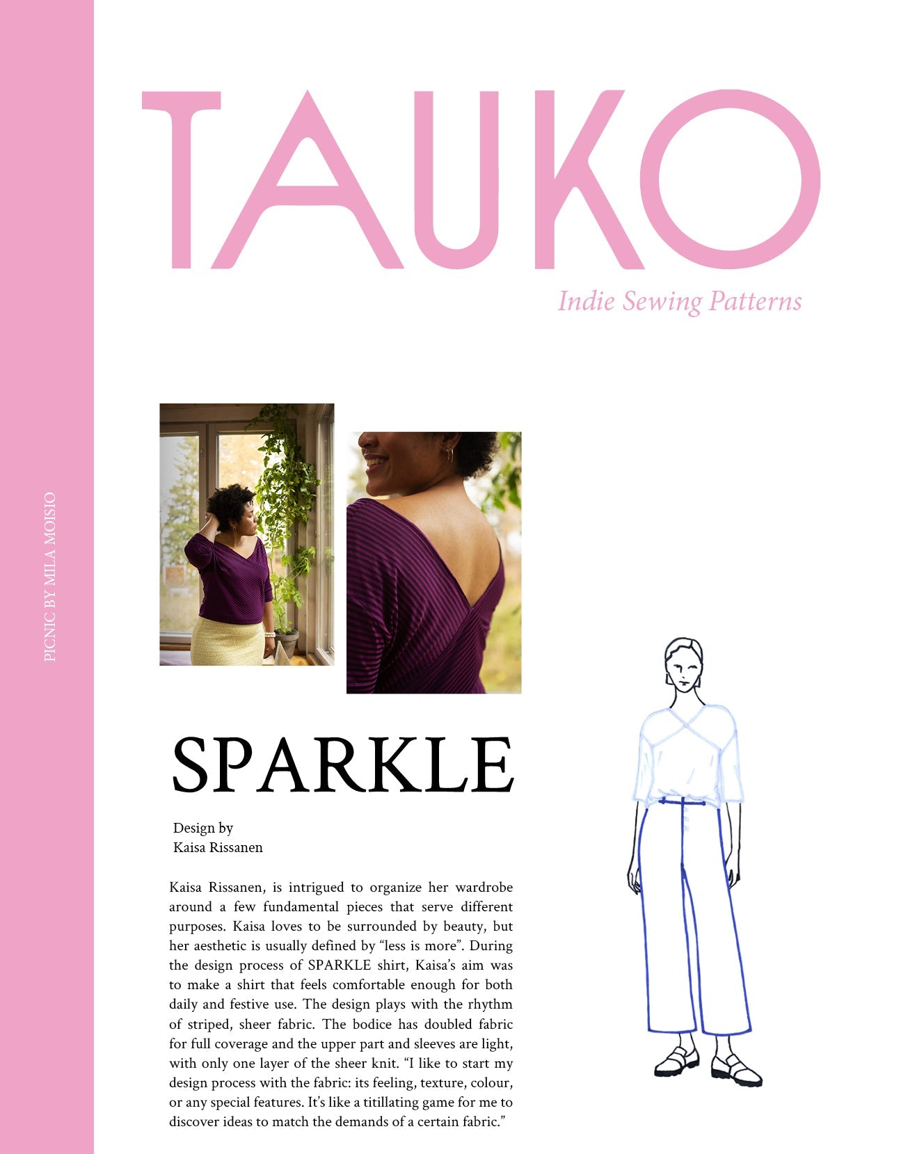 SPARKLE Shirt by Kaiser Rissanen PDF Sewing Pattern - TAUKO - Simplifi Fabric