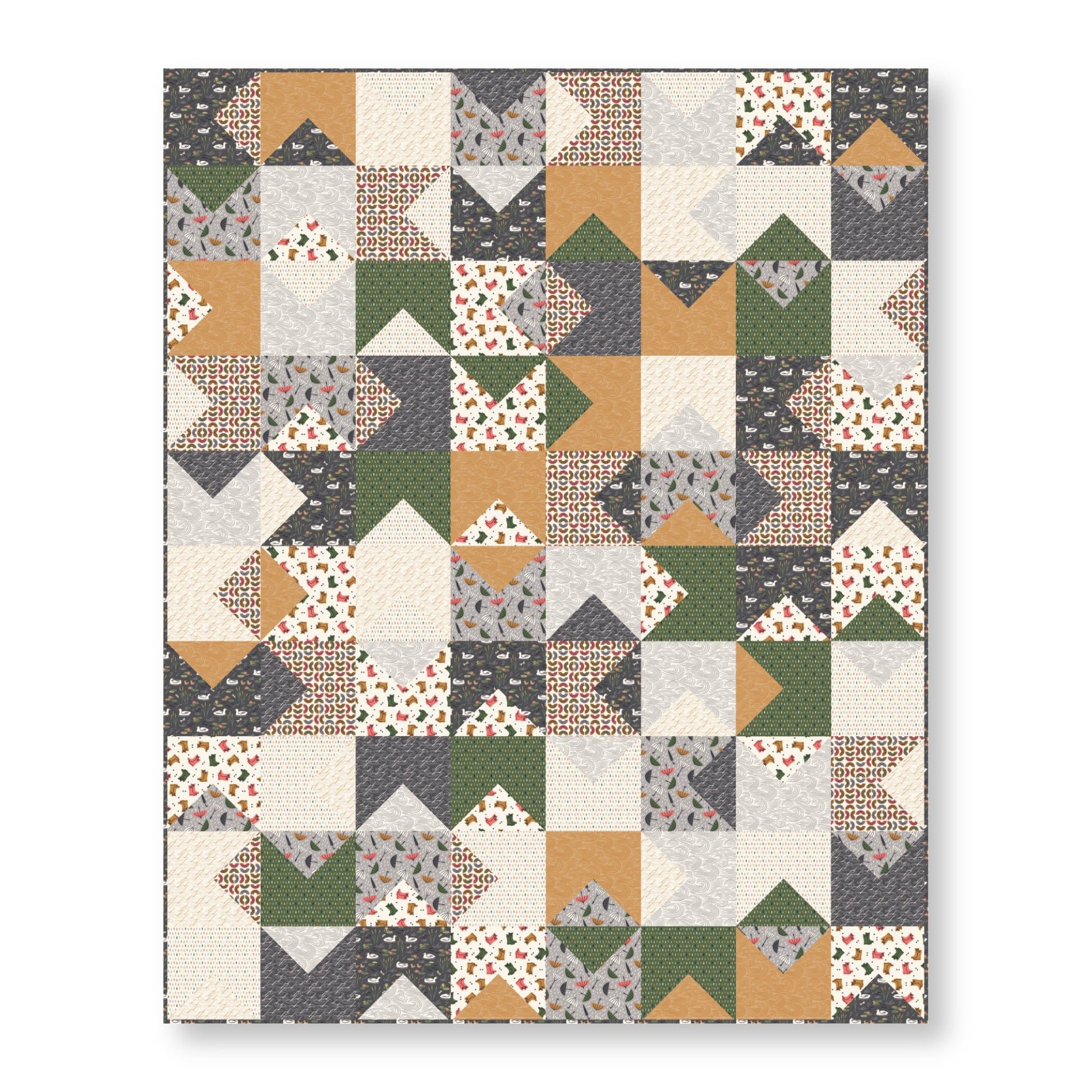 Spring Breeze - Gold Brown - Spring Showers - Ann Gardner - Cloud 9 Fabrics - Poplin - Simplifi Fabric