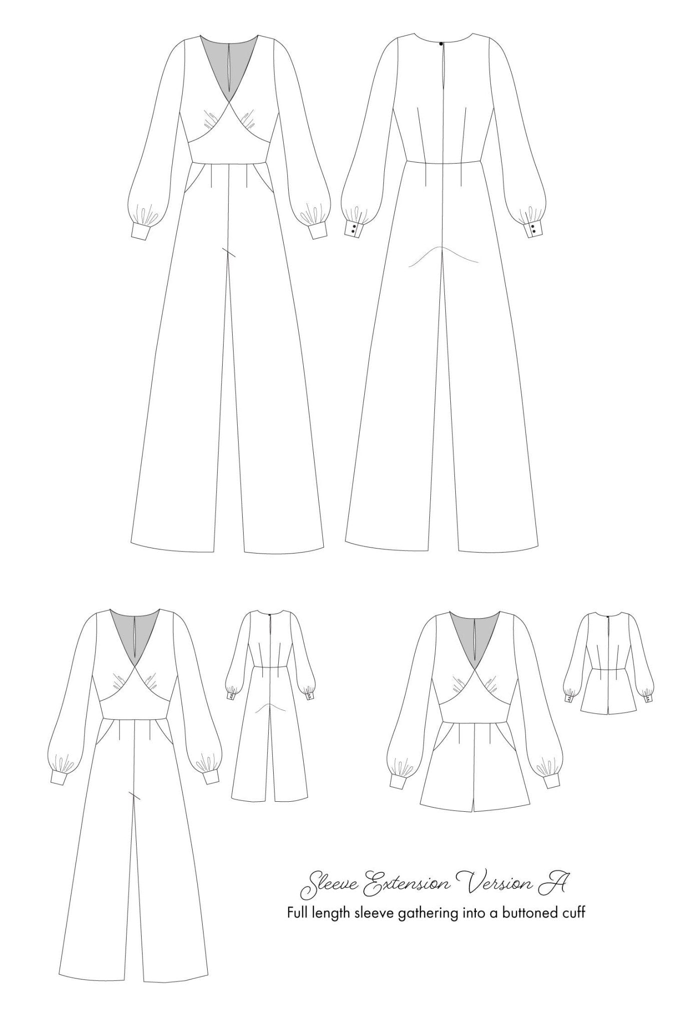 Springe Jumpsuit Sleeve Extension PDF Pattern - Sew Love Patterns - Simplifi Fabric