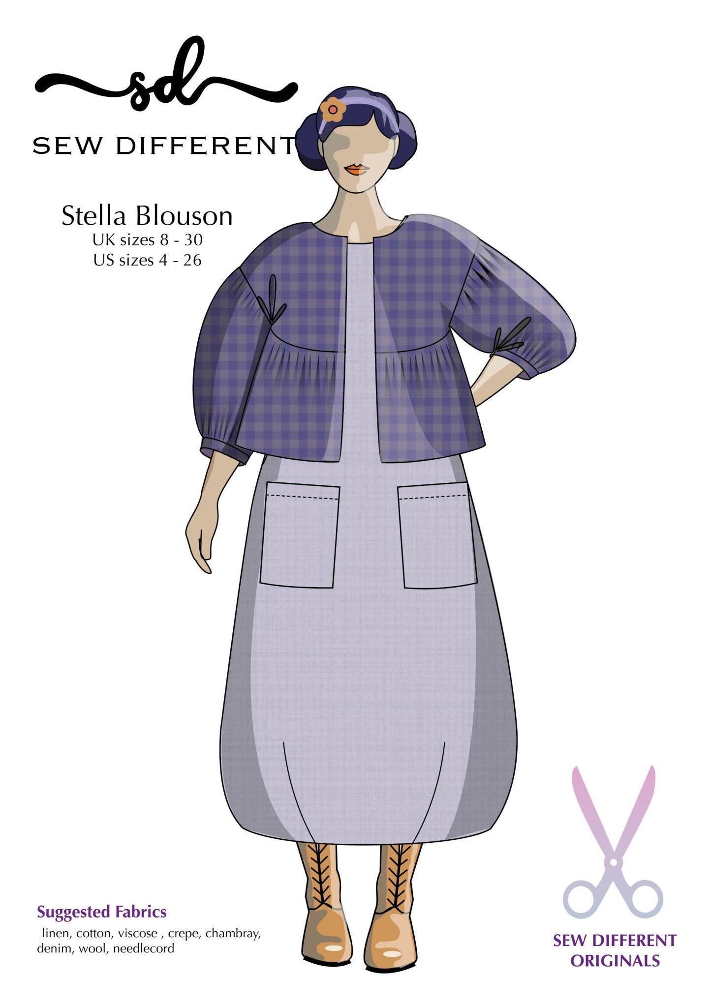 Stella Blouson - Paper Sewing Pattern - Sew Different - Simplifi Fabric