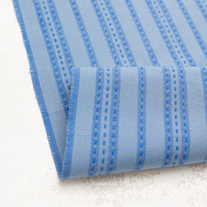 Stitch Stripe - Blue - Fine & Dandy - Fableism Supply Co. - Simplifi Fabric