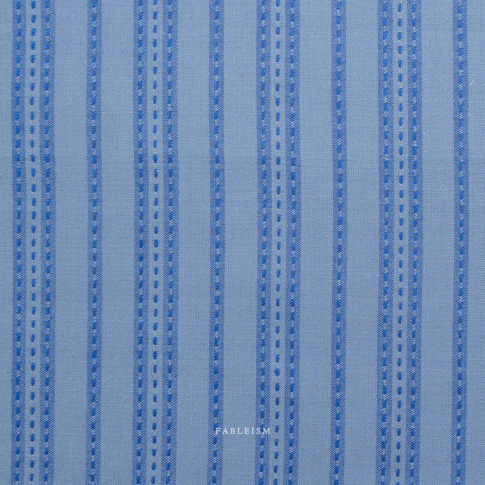 Stitch Stripe - Blue - Fine & Dandy - Fableism Supply Co. - Simplifi Fabric