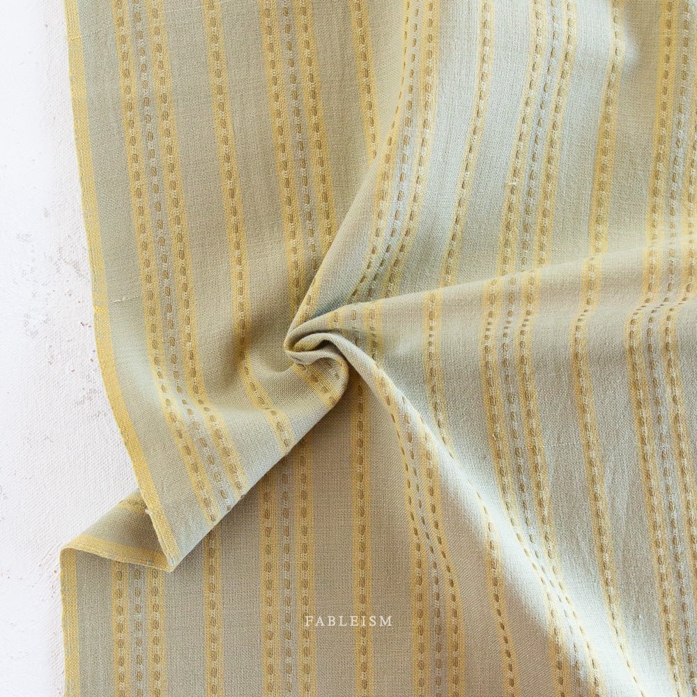 Stitch Stripe - Sage - Lucky Loom - Fableism Supply Co. - Simplifi Fabric