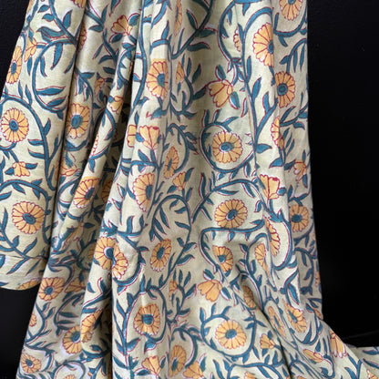 Sunshine Vine  - Bagru Indian Cotton Block Print