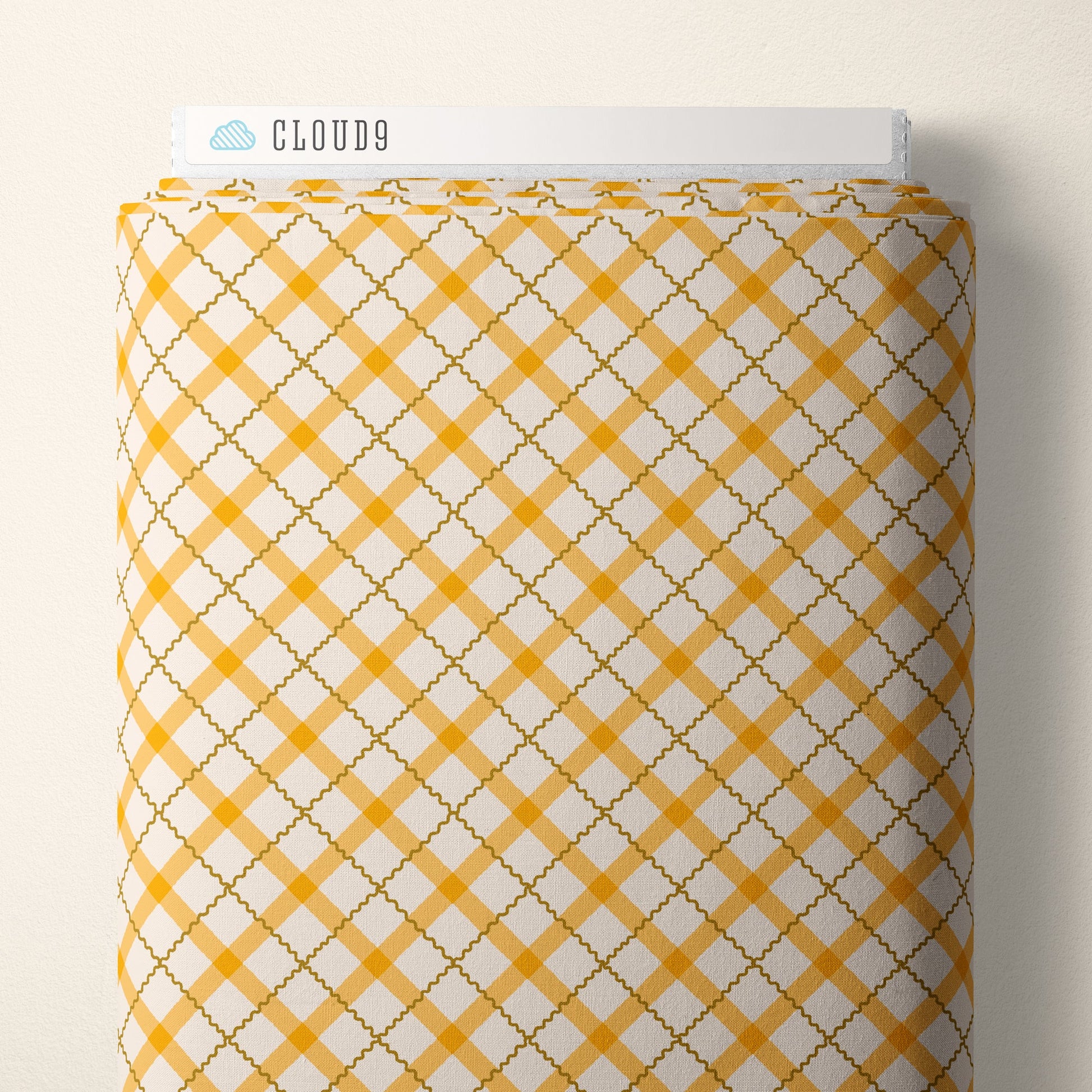 Tartan - Gold - Retro Meadow - Sophie Rowe - Cloud 9 Fabrics - Poplin - Simplifi Fabric