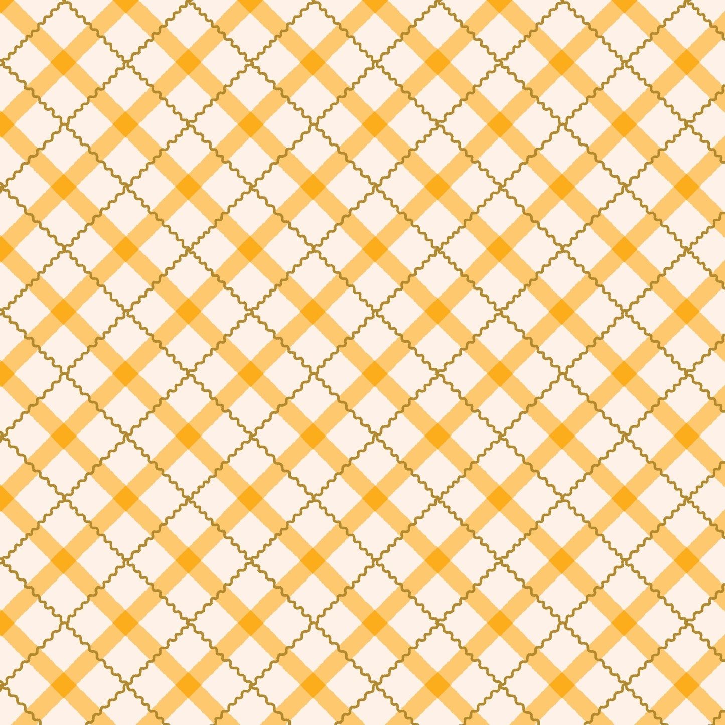 Tartan - Gold - Retro Meadow - Sophie Rowe - Cloud 9 Fabrics - Poplin - Simplifi Fabric