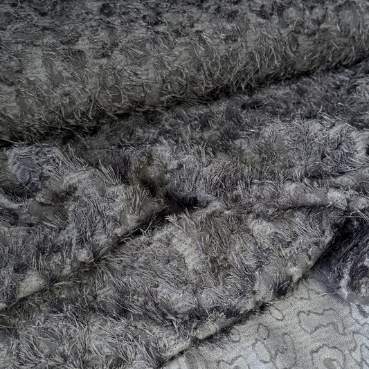 Textured + Dimensional Leopard Print/Steel Blue - Deadstock - Simplifi Fabric