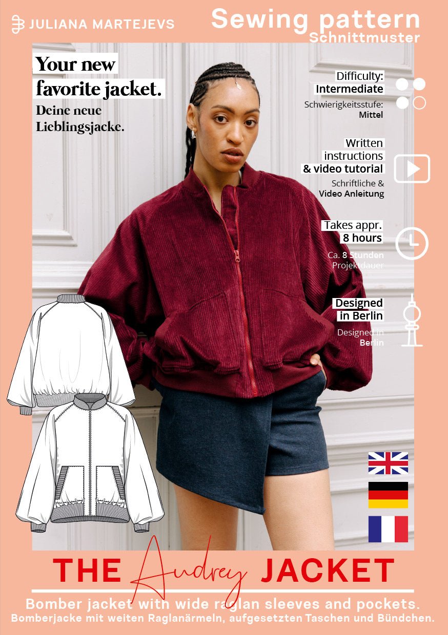 The Audrey Bomber Jacket - Paper Sewing Pattern - Juliana Martejevs - Simplifi Fabric
