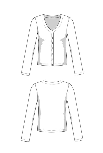 The Basic Cardigan - Paper Sewing Pattern - Juliana Martejevs - Simplifi Fabric