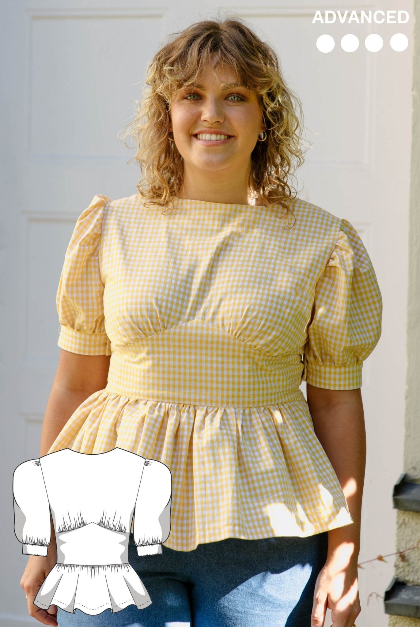 The Bella Peplum Blouse - Paper Sewing Pattern - Juliana Martejevs - Simplifi Fabric