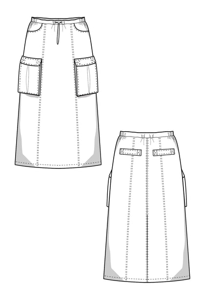 The Cargo Skirt - Paper Sewing Pattern - Juliana Martejevs - Simplifi Fabric