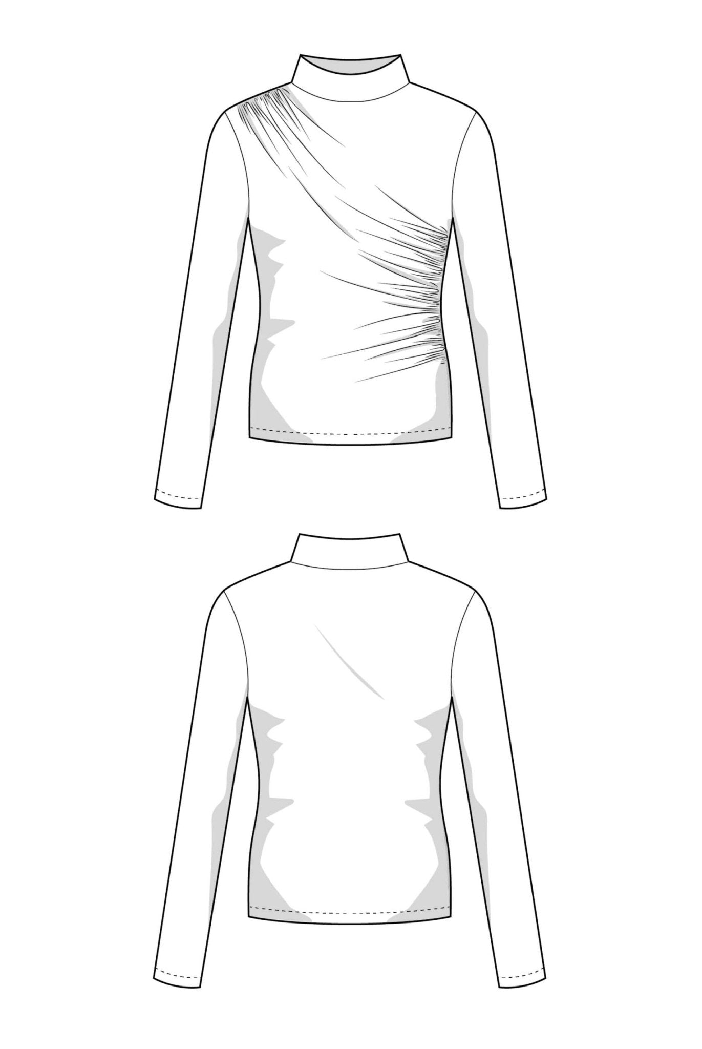 The Esma Mock Neck Top - Paper Sewing Pattern - Juliana Martejevs - Simplifi Fabric