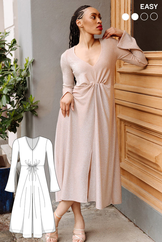 The Fiona Jersey Midi Dress - Paper Sewing Pattern - Juliana Martejevs - Simplifi Fabric