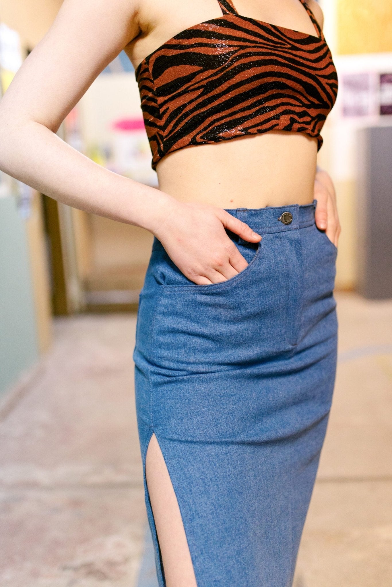 The Frida Denim Skirt - Paper Sewing Pattern - Juliana Martejevs - Simplifi Fabric