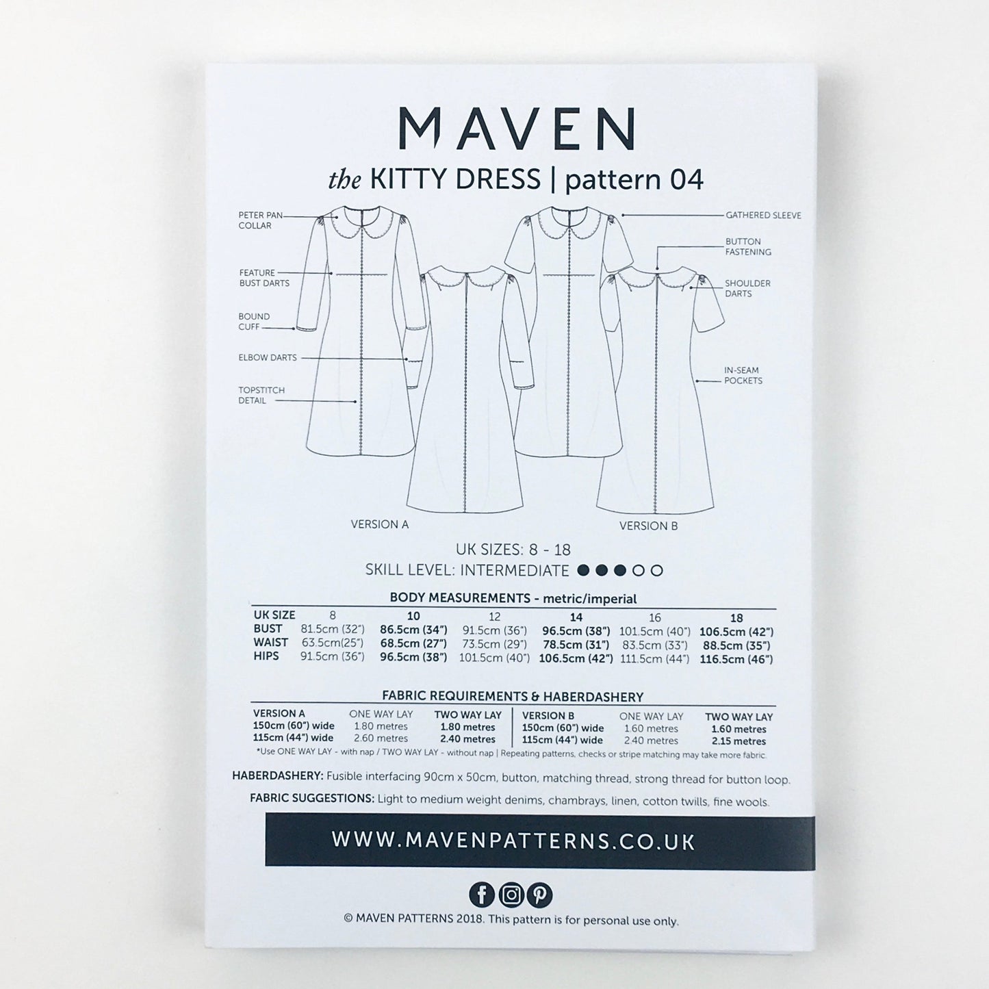 The Kitty Dress Paper Sewing Pattern - Maven Sewing Patterns - Simplifi Fabric