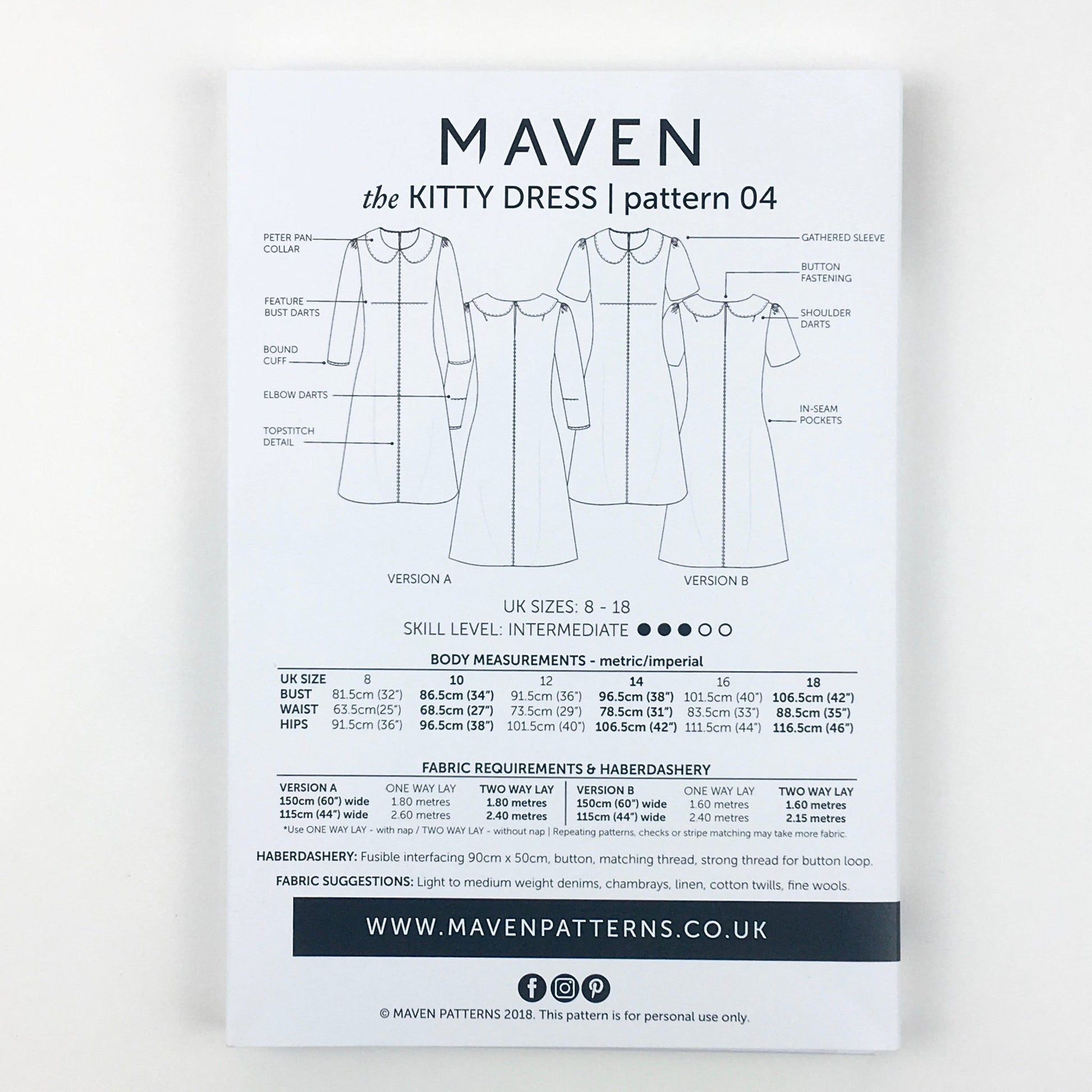 The Kitty Dress Paper Sewing Pattern - Maven Sewing Patterns - Simplifi Fabric