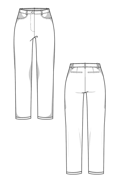 The Nicki Cigarette Chino Pants - Paper Sewing Pattern - Juliana Martejevs - Simplifi Fabric