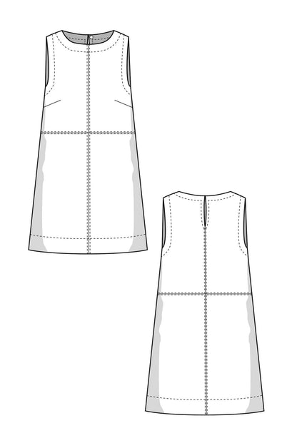 The Ruby Patchwork Dress - Paper Sewing Pattern - Juliana Martejevs - Simplifi Fabric