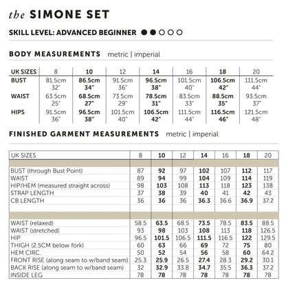 The Simone Set / Camisole + Trouser Paper Sewing Pattern - Maven Sewing Patterns - Simplifi Fabric