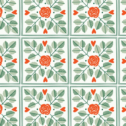 Tile - About Love - Maria Galybina - Cloud 9 Fabrics - Poplin - Simplifi Fabric