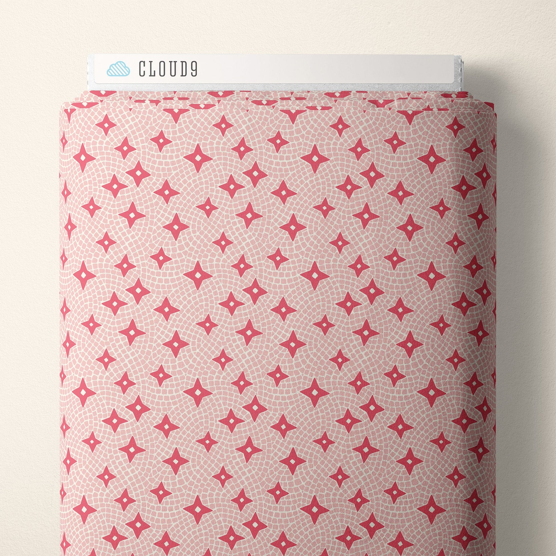 Tiles and Stars - Pink - Bohemian Paradise - Maria Galybina - Cloud 9 Fabrics - Poplin - Simplifi Fabric